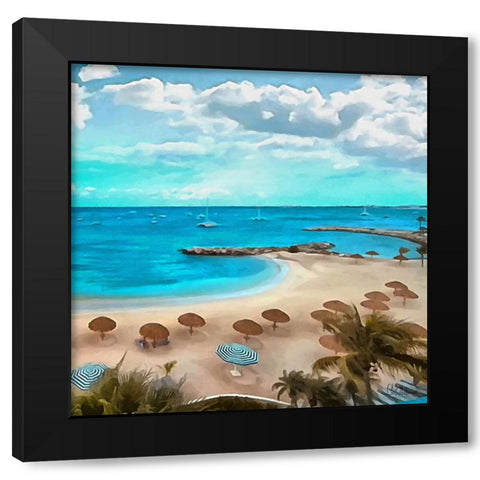 The Beach II Black Modern Wood Framed Art Print with Double Matting by Medeiros, Celito