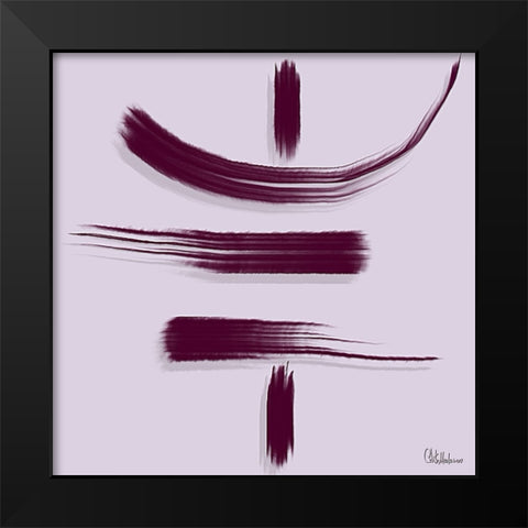 Chinese Characters I Black Modern Wood Framed Art Print by Medeiros, Celito