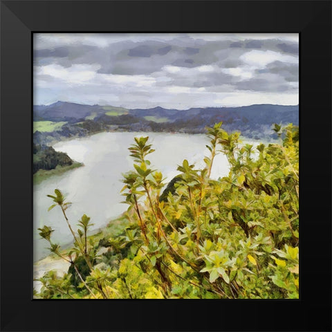 View of the Coast I Black Modern Wood Framed Art Print by Medeiros, Celito