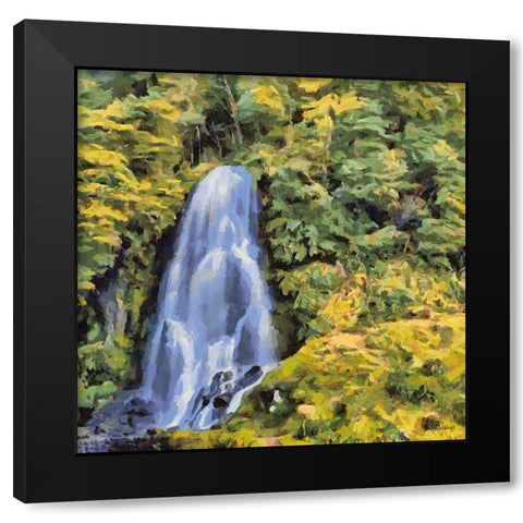 White Watterfall I Black Modern Wood Framed Art Print by Medeiros, Celito