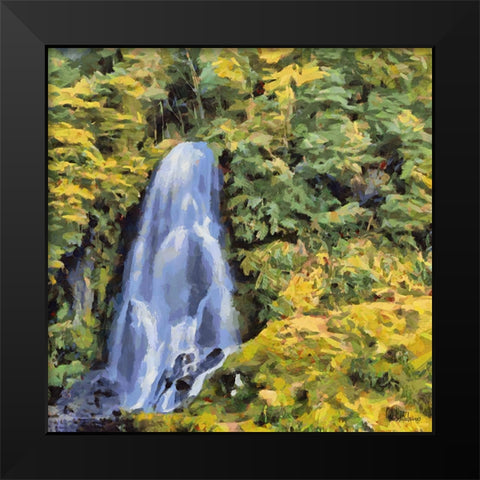 White Watterfall I Black Modern Wood Framed Art Print by Medeiros, Celito