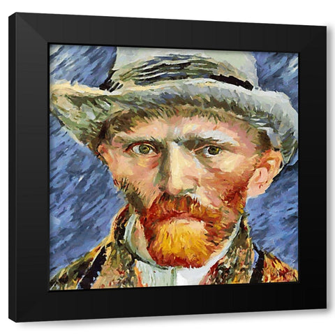Van Gogh Black Modern Wood Framed Art Print with Double Matting by Medeiros, Celito