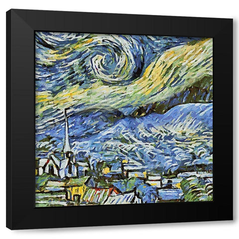 Van Gogh image Black Modern Wood Framed Art Print with Double Matting by Medeiros, Celito