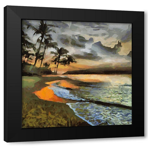 Clouds over the Beach Black Modern Wood Framed Art Print with Double Matting by Medeiros, Celito