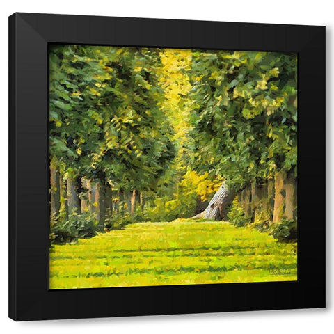 Fresh Green Forest Black Modern Wood Framed Art Print with Double Matting by Medeiros, Celito