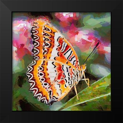 Butterfly Wings III Black Modern Wood Framed Art Print by Medeiros, Celito