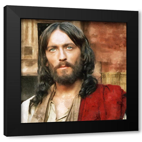 Jesus II Black Modern Wood Framed Art Print by Medeiros, Celito