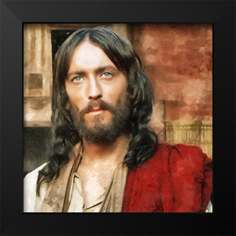 Jesus II Black Modern Wood Framed Art Print by Medeiros, Celito