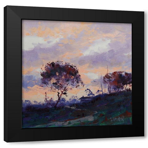 Evening Impression Black Modern Wood Framed Art Print by Gercken, Graham
