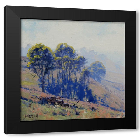 Hazy Hillscape Black Modern Wood Framed Art Print by Gercken, Graham
