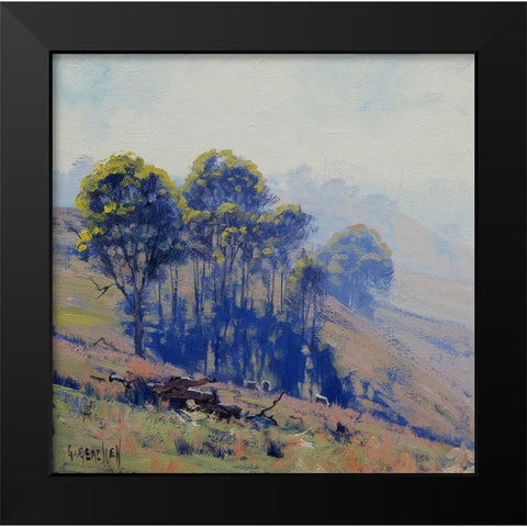 Hazy Hillscape Black Modern Wood Framed Art Print by Gercken, Graham