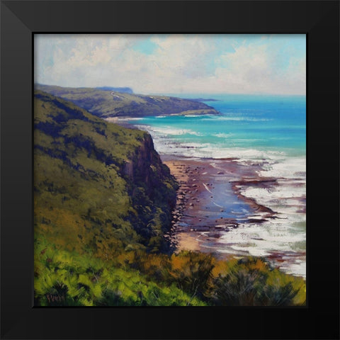 Munmorah Coastline Black Modern Wood Framed Art Print by Gercken, Graham