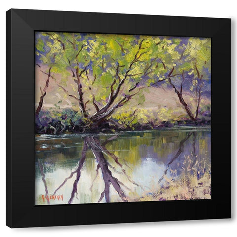 Riverside Reflections Black Modern Wood Framed Art Print by Gercken, Graham