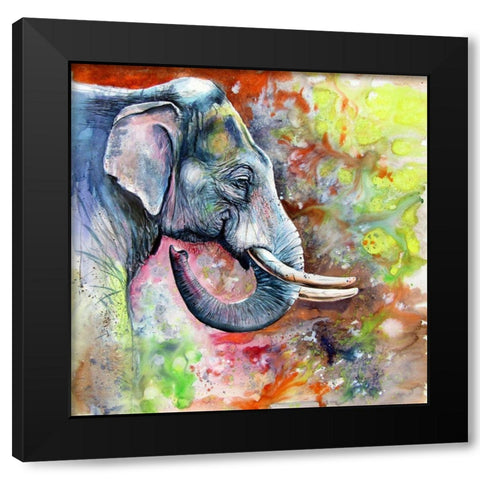 Beautiful Elephant Black Modern Wood Framed Art Print by Kovacs, Anna Brigite