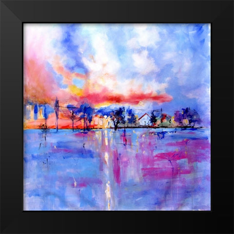 Morning Black Modern Wood Framed Art Print by Kovacs, Anna Brigite