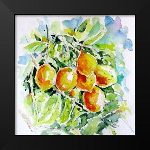 Lemons Black Modern Wood Framed Art Print by Kovacs, Anna Brigite