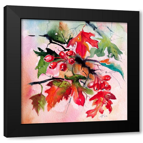 Hawthorn Black Modern Wood Framed Art Print by Kovacs, Anna Brigite