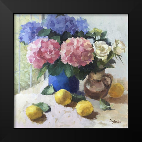 Hydrangeas and Still Life Black Modern Wood Framed Art Print by Strube, Ling