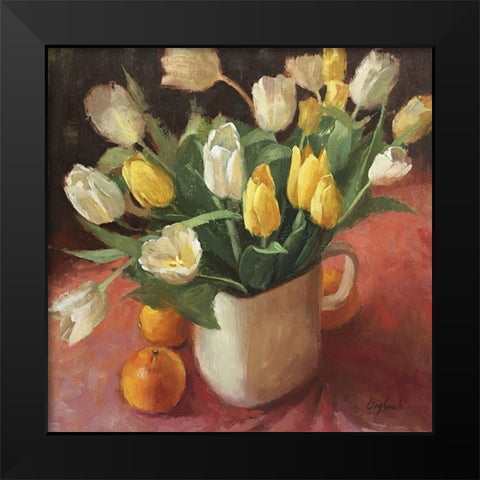 The Tulips Black Modern Wood Framed Art Print by Strube, Ling