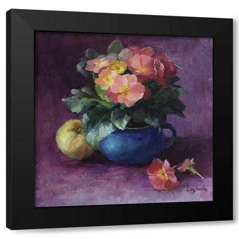 Primrose Still Life Black Modern Wood Framed Art Print by Strube, Ling