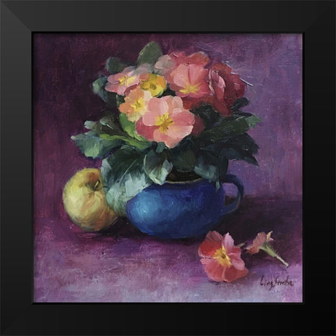 Primrose Still Life Black Modern Wood Framed Art Print by Strube, Ling