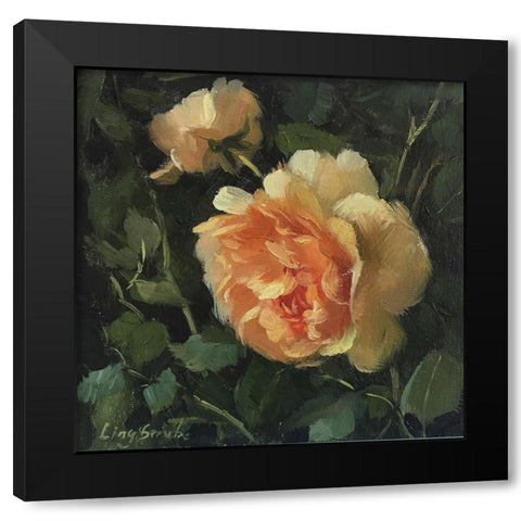 Shinning Black Modern Wood Framed Art Print with Double Matting by Strube, Ling