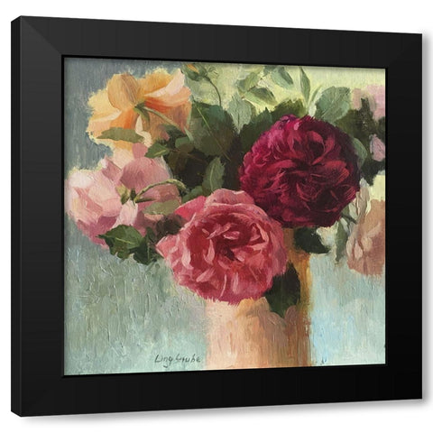 Happy May Black Modern Wood Framed Art Print by Strube, Ling