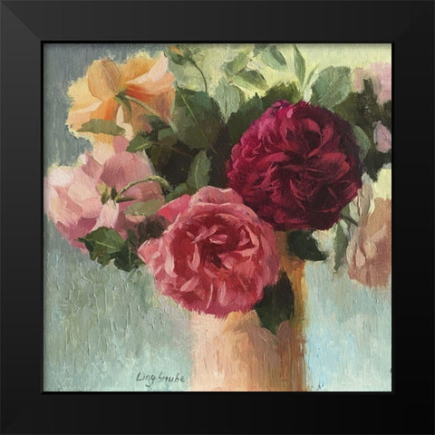 Happy May Black Modern Wood Framed Art Print by Strube, Ling