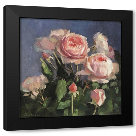 Garden Roses Black Modern Wood Framed Art Print by Strube, Ling