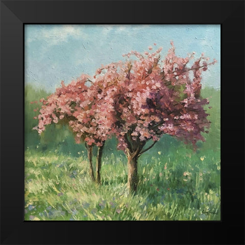 Spring Story Black Modern Wood Framed Art Print by Strube, Ling