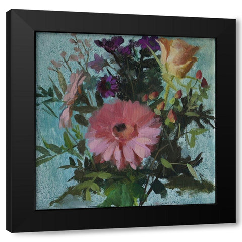 Gerbera Black Modern Wood Framed Art Print by Strube, Ling