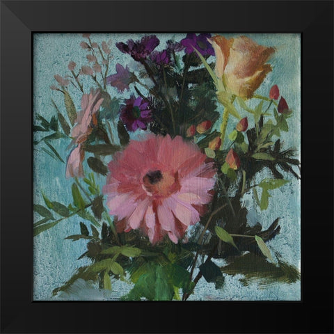 Gerbera Black Modern Wood Framed Art Print by Strube, Ling