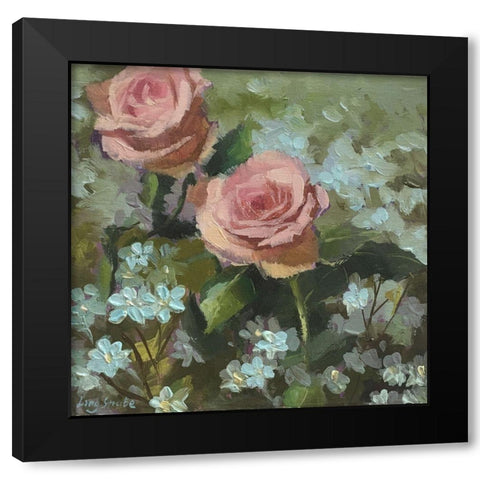 Greetings Black Modern Wood Framed Art Print by Strube, Ling