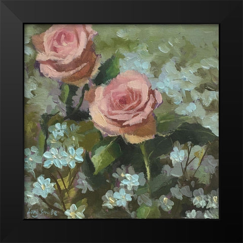 Greetings Black Modern Wood Framed Art Print by Strube, Ling