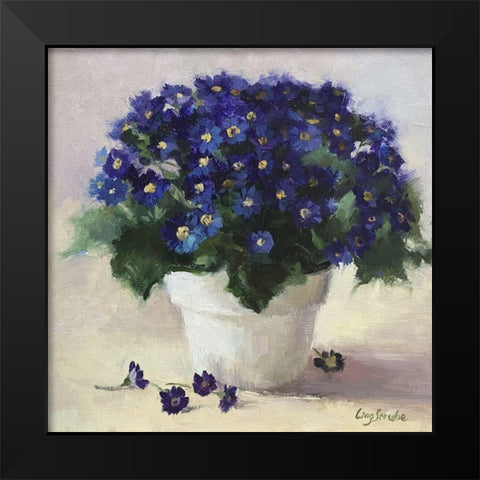 Purple Flowers Black Modern Wood Framed Art Print by Strube, Ling