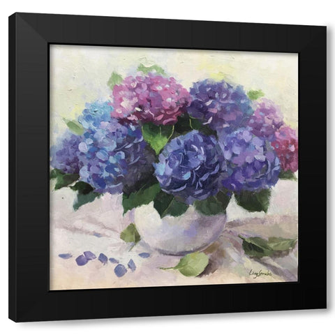 Forever Hydrangea Black Modern Wood Framed Art Print by Strube, Ling