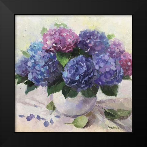 Forever Hydrangea Black Modern Wood Framed Art Print by Strube, Ling