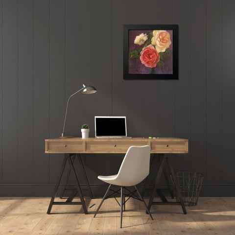 The Roses Black Modern Wood Framed Art Print by Strube, Ling