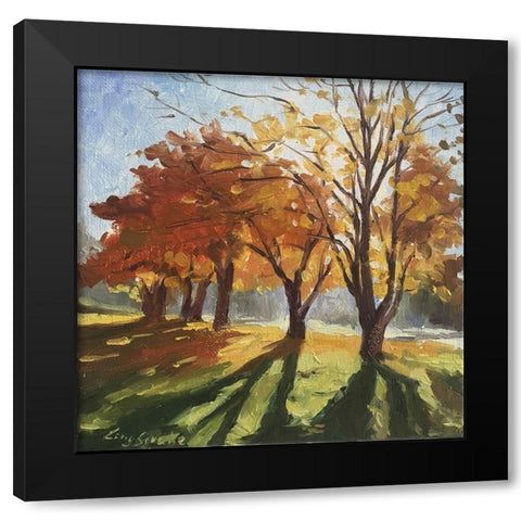 The Golden Light II Black Modern Wood Framed Art Print with Double Matting by Strube, Ling