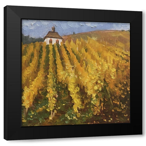 Grapes Field in Autumn Black Modern Wood Framed Art Print with Double Matting by Strube, Ling