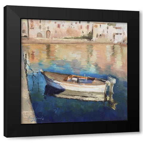 Boat in Golden Light Black Modern Wood Framed Art Print by Strube, Ling