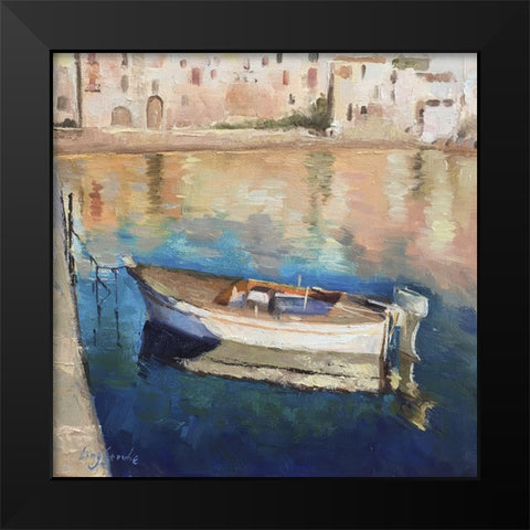 Boat in Golden Light Black Modern Wood Framed Art Print by Strube, Ling