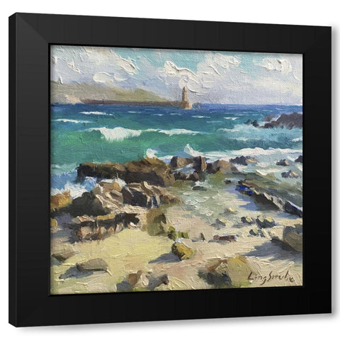 Sound of Sea Black Modern Wood Framed Art Print with Double Matting by Strube, Ling