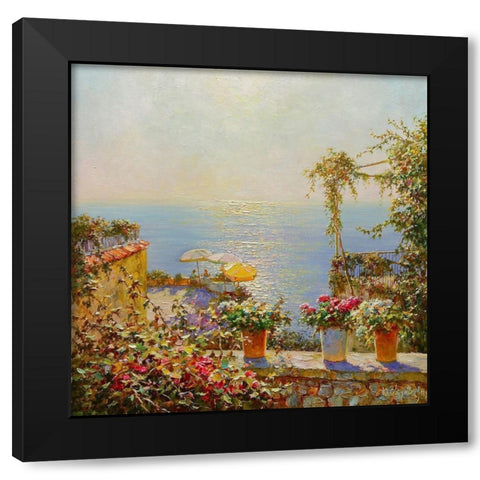 Sun coast  on Positano Black Modern Wood Framed Art Print by Obuchovsky, Yury