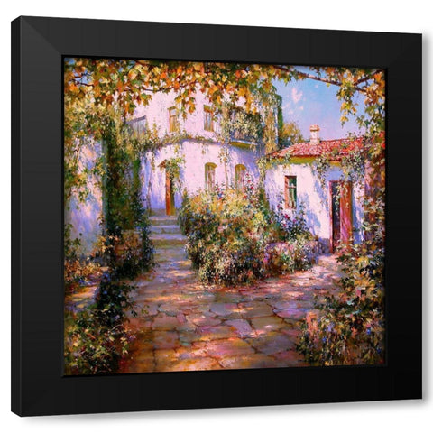 Old Town Feodosia Black Modern Wood Framed Art Print with Double Matting by Obuchovsky, Yury
