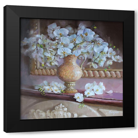 Bouquet of Orchids Black Modern Wood Framed Art Print with Double Matting by Rogozina, Svetlana