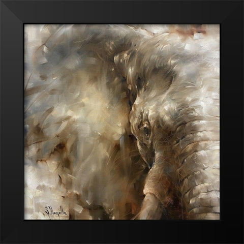 Big Friend Black Modern Wood Framed Art Print by Singatullin, Marsel