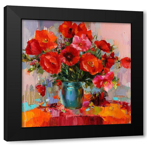 Butterflies in Love Black Modern Wood Framed Art Print by Bond