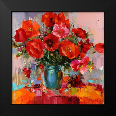 Butterflies in Love Black Modern Wood Framed Art Print by Bond