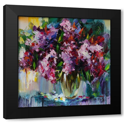 Bright Crystal Black Modern Wood Framed Art Print by Bond